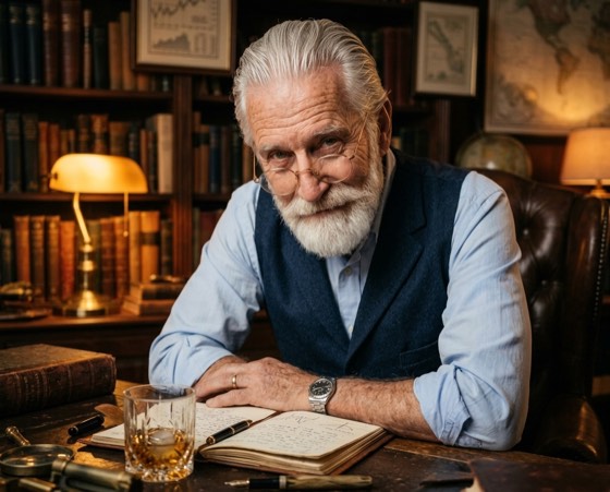 Illustration of Mr. Wolfe in his study
